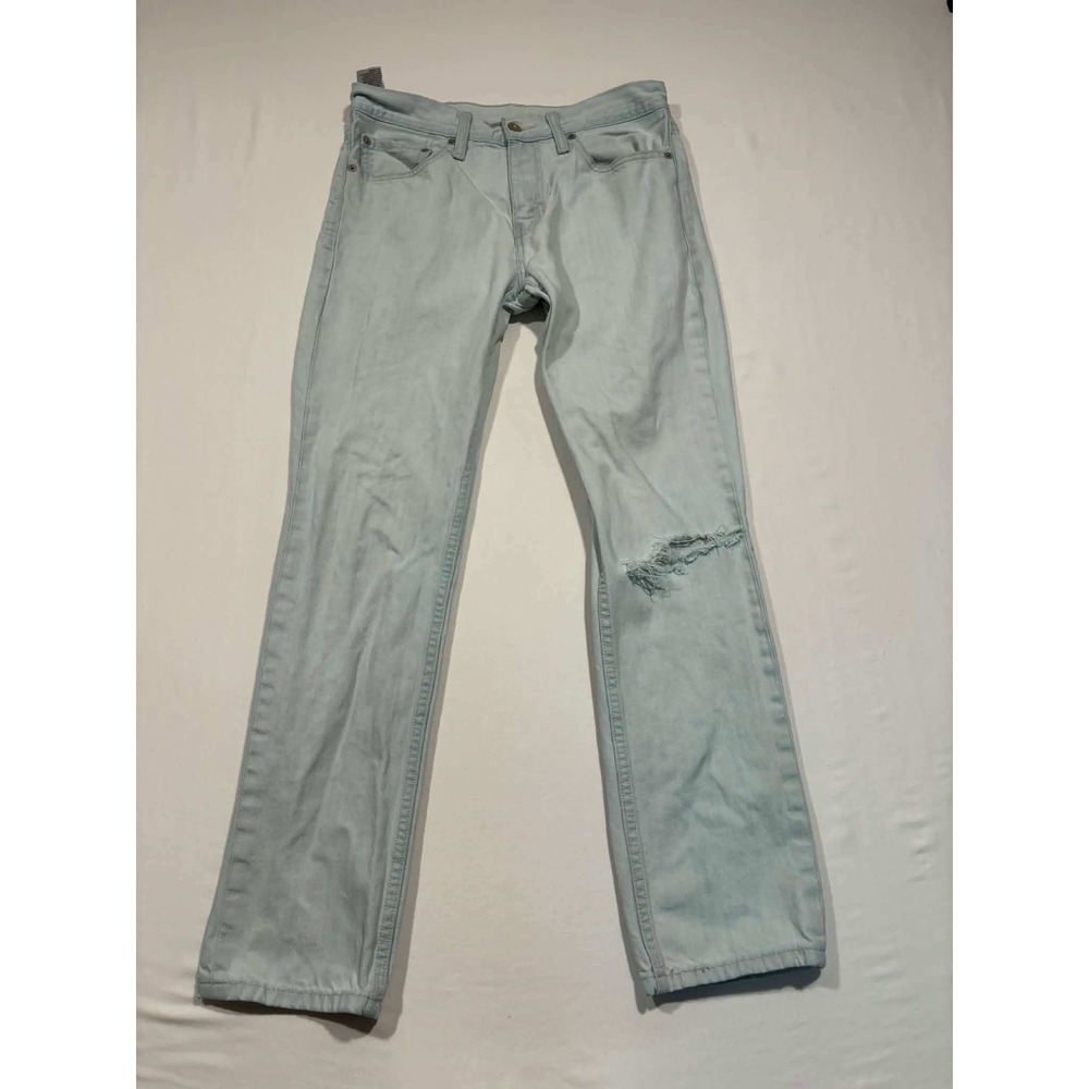 Levis 511 Slim Fit Jeans Mens 31x30 Light Wash Distressed Blue‎ Denim